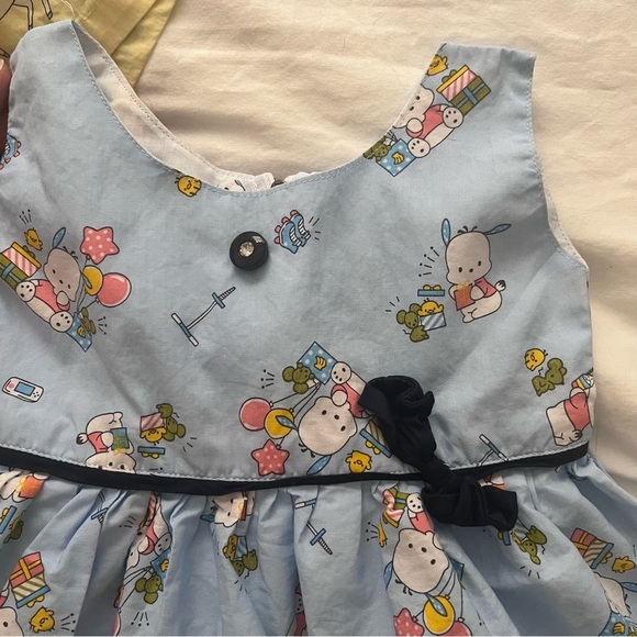 Lot (2) Baby Girl Dresses Blue Sanrio Pochacco Yellow Unicorns 12 Months - Picture 5 of 16